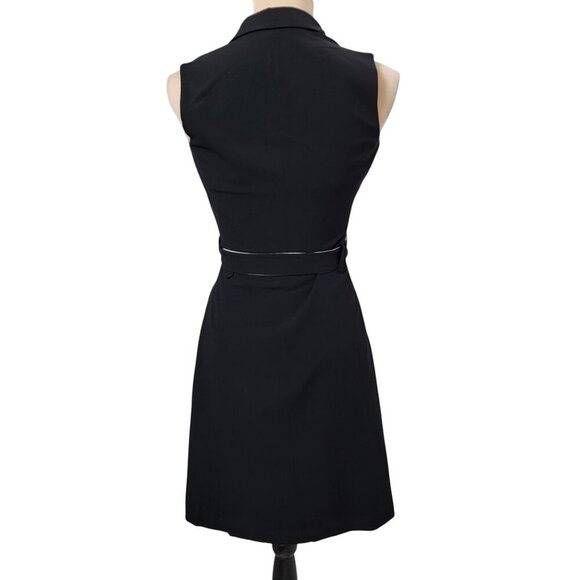 Calvin Klein Size 2P Black & White Colorblock Faux Wrap Dress, Exc. Used Cond. - Picture 7 of 16